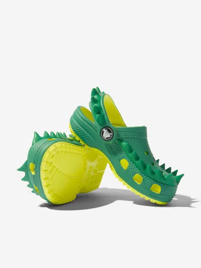 Crocs Boys Classic Spikes Clog In Green