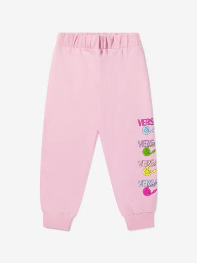 Versace Girls Safety Pin Joggers 10 Years Pink By Childsplay Clothing In Pink