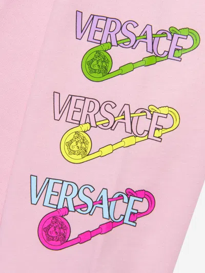 Versace Girls Safety Pin Joggers 10 Years Pink By Childsplay Clothing In Pink