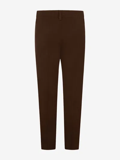 Zeco Schoolwear Boys School Slim Fit Trousers In Brown