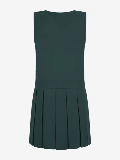 Zeco Schoolwear Girls School Zip Front Pinafore Dress In Green