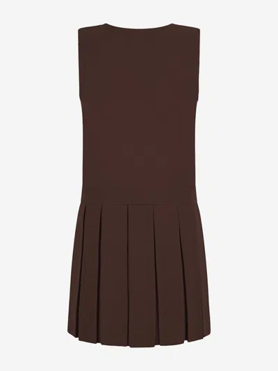 Zeco Schoolwear Girls School Zip Front Pinafore Dress In Brown