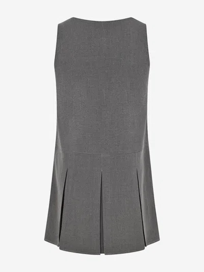 Zeco Schoolwear Girls School Flower Embroidered Pinafore Dress In Grey