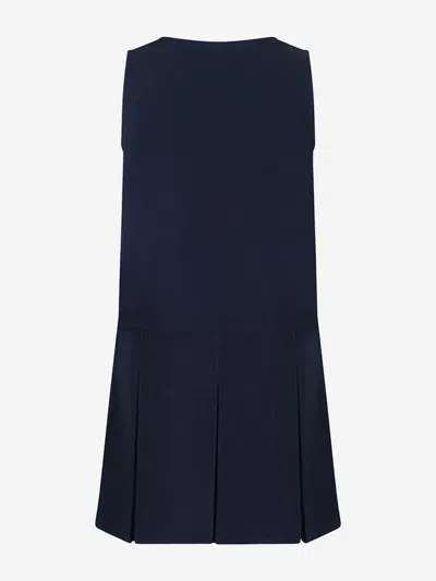 Zeco Schoolwear Girls School Flower Embroidered Pinafore Dress In Blue