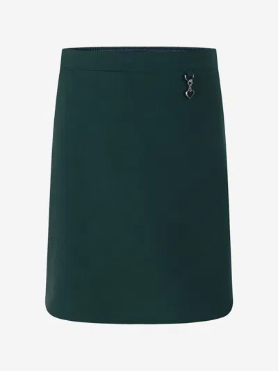 Zeco Schoolwear Girls School Lycra Heart Skirt In Green