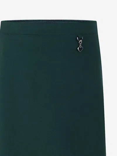 Zeco Schoolwear Girls School Lycra Heart Skirt In Green