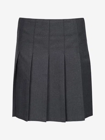 Zeco Schoolwear Girls School Junior Stitch Down Pleat Skirt In Grey