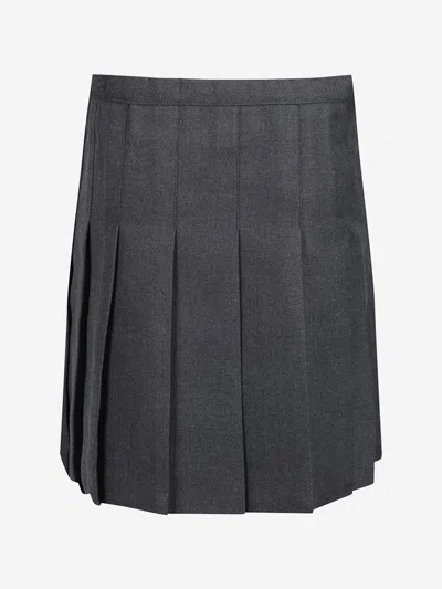 Zeco Schoolwear Girls School Junior Stitch Down Pleat Skirt In Grey