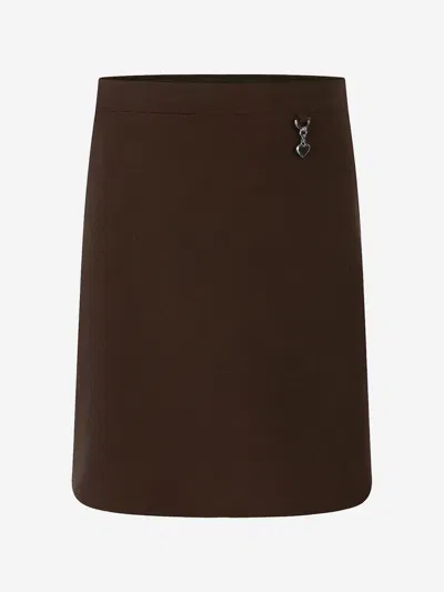Zeco Schoolwear Girls School Lycra Heart Skirt In Brown
