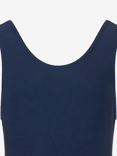 Zeco Schoolwear Girls School Elastane Swimming Costume In Blue