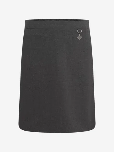 Zeco Schoolwear Girls School Lycra Heart Skirt In Grey