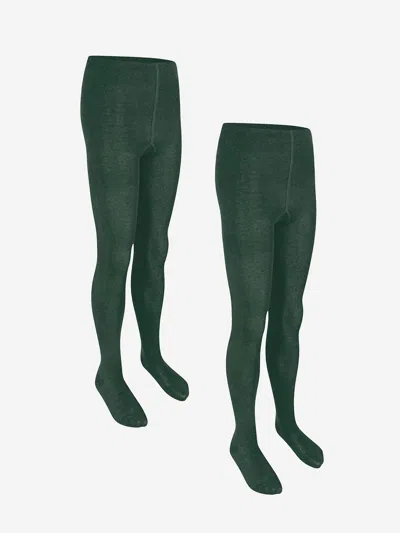 Zeco Schoolwear Girls School Cotton Tights In Green