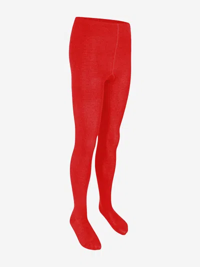 Zeco Schoolwear Girls School Cotton Tights In Red