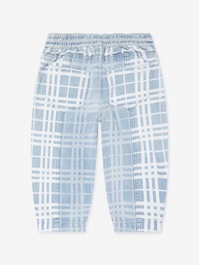 Burberry Girls Check Jasmine Trousers In Blue