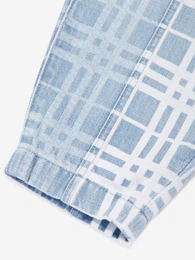 Burberry Girls Check Jasmine Trousers In Blue