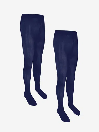 Zeco Schoolwear Girls School Opaque Tights In Blue