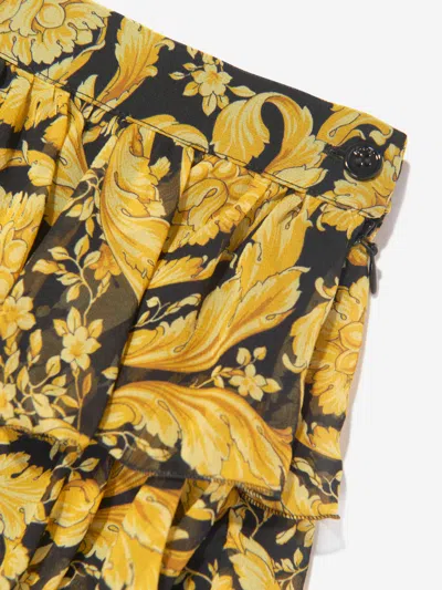 Versace Barocco Print Skirt In Gold