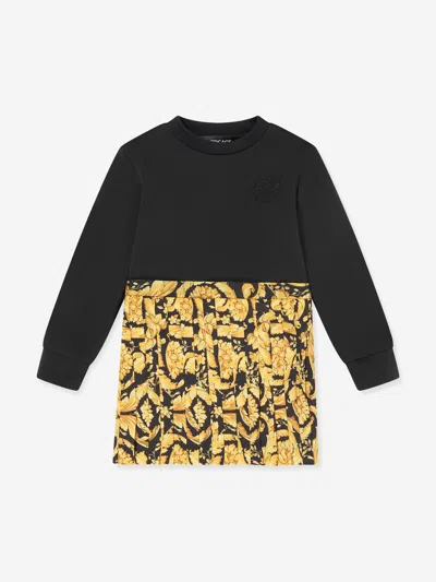Versace Baby Girls Barocco Sweater Dress In Black