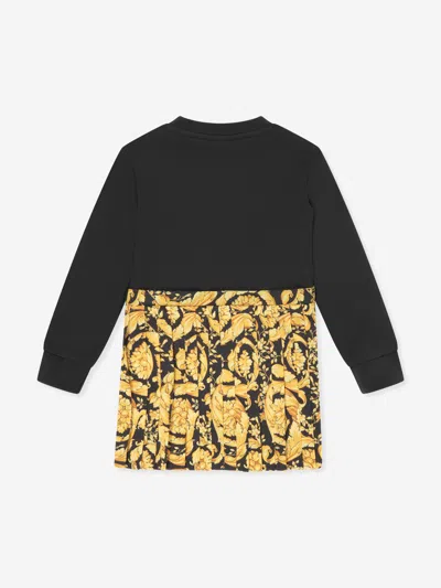 Versace Baby Girls Barocco Sweater Dress In Black