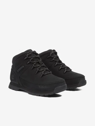 Timberland Boys Mid Lace-up Boots In Black
