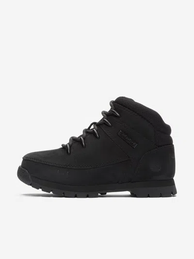 Timberland Boys Mid Lace-up Boots In Black