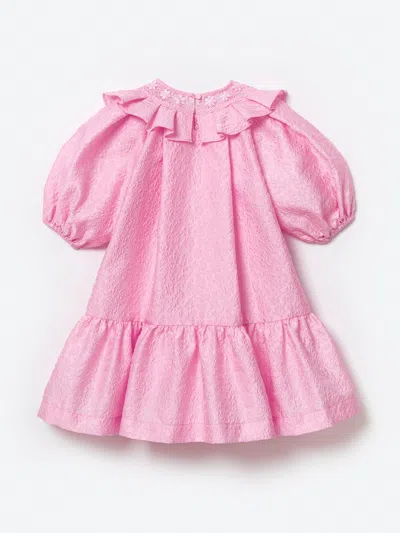 Self-portrait Self Portrait Girls Textured Crepe Mini Dress In Pink