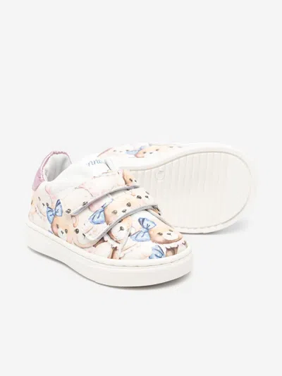 Monnalisa Girls Teddy Bear Trainers In Multicoloured
