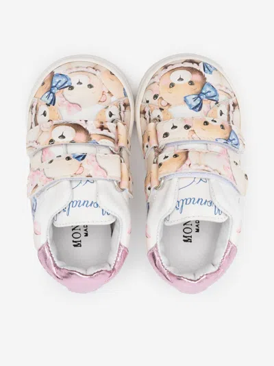 Monnalisa Girls Teddy Bear Trainers In Multicoloured