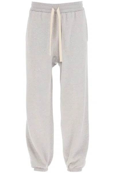 Shop Jil Sander Cotton Drawstring Sweatpants In Grey