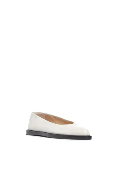 Gabriela Hearst Kati Ballerina Flat Shoe In Cream Leather In Cream