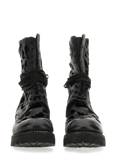 Guidi Ankle Boot With Cut Out Details In Black