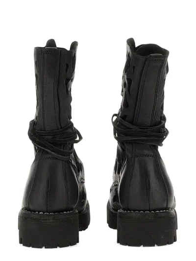 Guidi Ankle Boot With Cut Out Details In Black