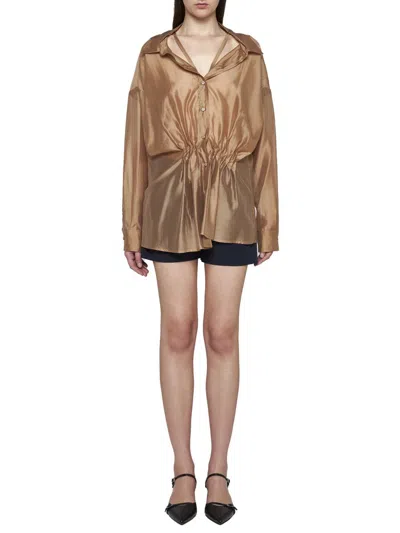 Shop Blanca Vita Shirts In Brown