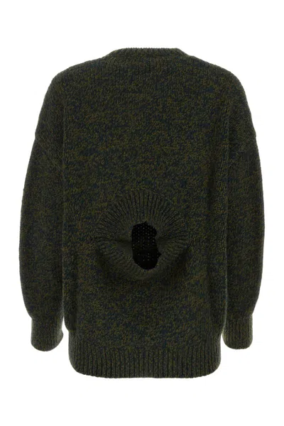 Loewe Multi-panel Design Wool-blend Jumper In Khakigreenmel