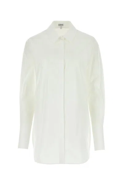 Loewe Camicia In Popeline Bianco  Donna In White