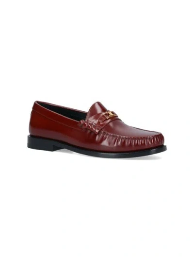 Celine Luco Triomphe Loafer Shoes In Brown