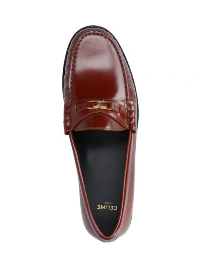 Celine Luco Triomphe Loafer Shoes In Brown