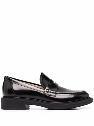 Gianvito Rossi Harris Penny Loafers In Black