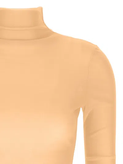 Jil Sander Slim Fit Silk Turtleneck Top In Pink