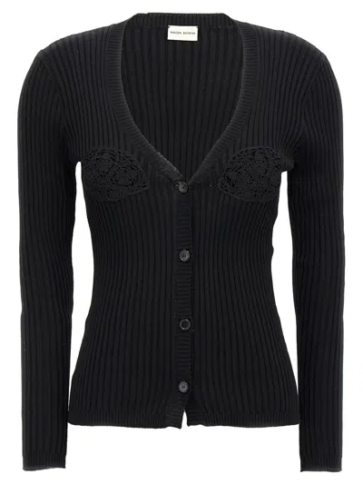 Magda Butrym '08' Crochet Knit Cardigan In Black