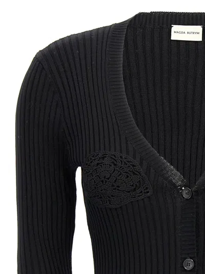 Magda Butrym '08' Crochet Knit Cardigan In Black
