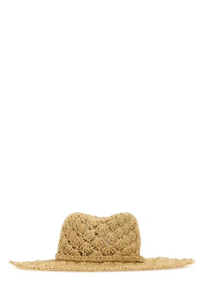 Valentino Natural Raffia Escape Hat In Beige O Tan