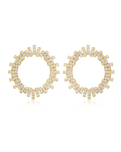 Luv Aj The Ray Pavé Bar Hoop Earrings In Gold