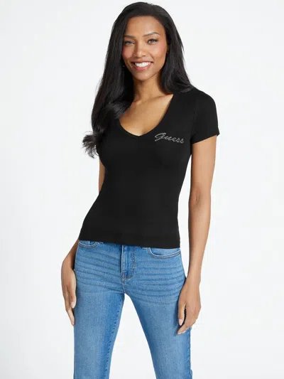 Guess Factory Frankie Logo Tee In Black