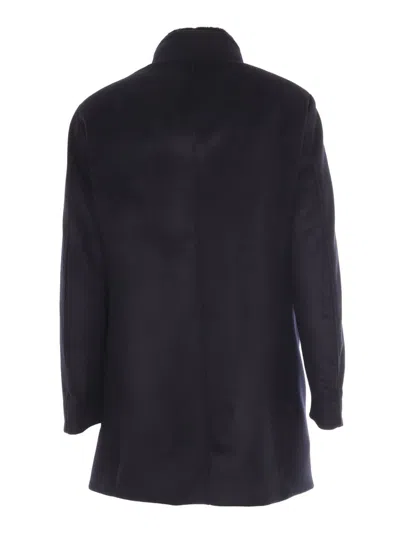 Moorer Bond-fur-le Jacket In Blue