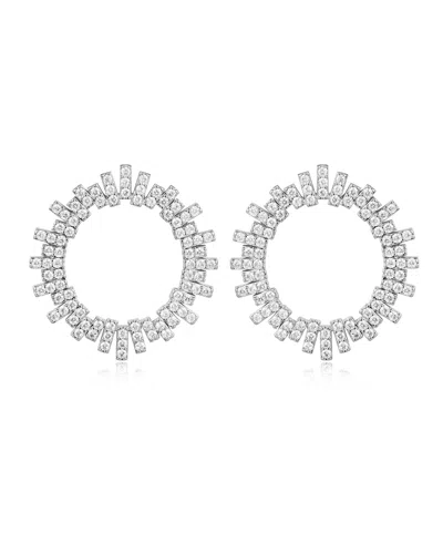 Luv Aj Pave Ray Earrings In Silver