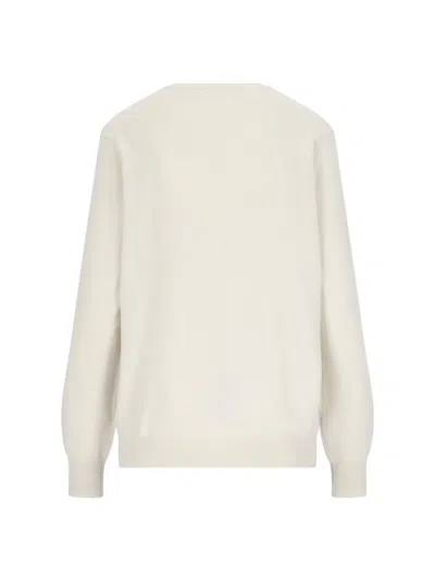 Canessa V-neck Sweater In Cream Cashmere In White