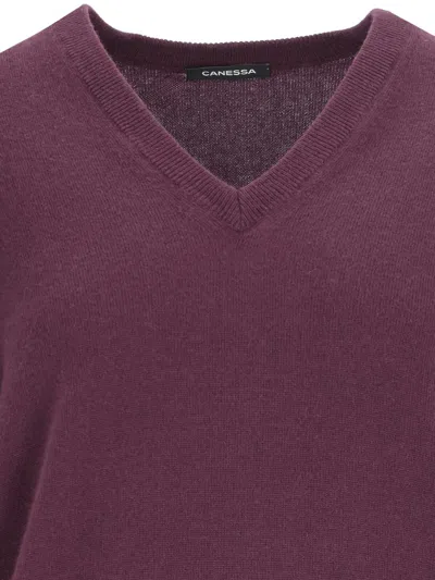 Canessa V-neck Sweater In Purple Cashmere Purple In Purple