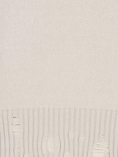 Canessa Destroyed Details Sweater In Grey Cashmere In Beige