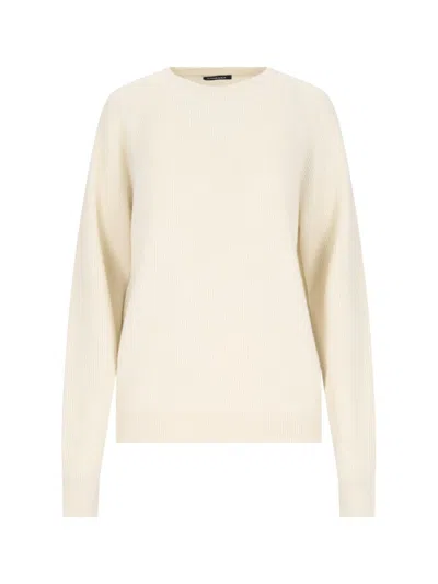 Canessa Basic Sweater In Cream Cashmere In White